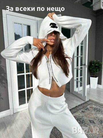 Chanel Дамски Бял Спортен Комплект Шанел Код I_83, снимка 3 - Спортни екипи - 52107350