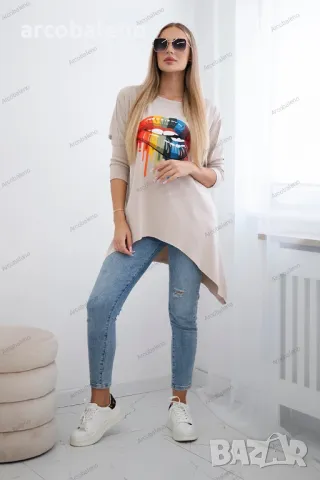Дамска блуза oversize с щампа, 15цвята , снимка 10 - Блузи с дълъг ръкав и пуловери - 49274390