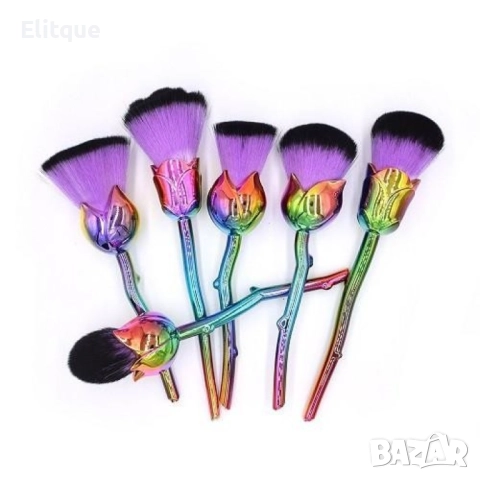Шест броя четки за грим с форма на роза HZS44, снимка 3 - Други - 52830531