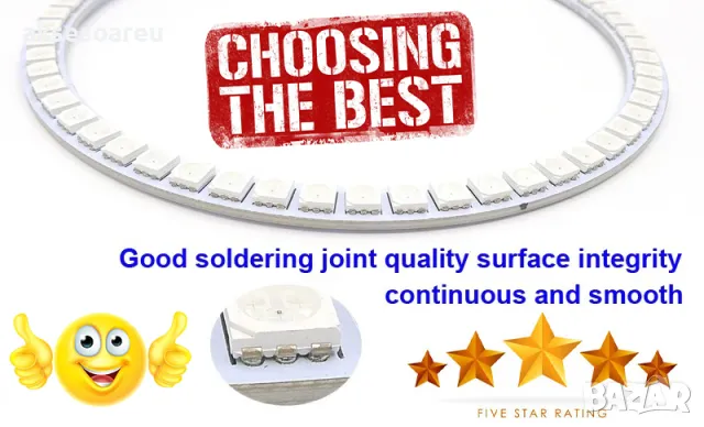 Ангелски очи многоцветни RGB LED Фарове Angel Eyes DRL за кола пръстени 4x131 mm за BMW, снимка 2 - Аксесоари и консумативи - 48040281