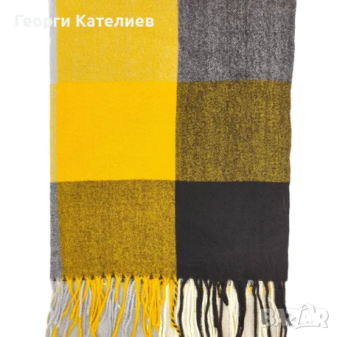 Дамски зимен комплект в черно и жълто Шапка, шал и ръкавици Код на продукта:DK-0002, снимка 2 - Други - 47926863