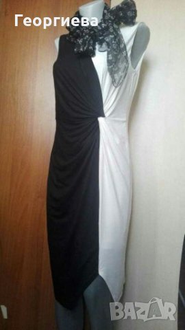 Рокли в черно и бяло В ПРОМОЦИЯ 👗🍀M,M/L и L, L/XL👗🍀арт.827, снимка 3 - Рокли - 30192999