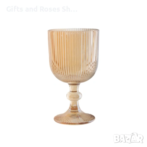 Нова серия чаши в кехлибарен цвят и релефно стъкло, снимка 3 - Чаши - 53896573