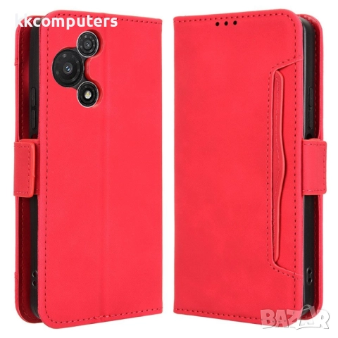 Калъф-портфейл за TCL 60R 5G, Кожен PU- 3 слотa за карти, Магнитно затваряне, вкл. Протектор, 5 Цвят