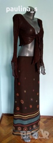 Копринена пола с хастар "Н&М"®(Hennens&Mauritz) в комплект с топ, снимка 1 - Поли - 36684355