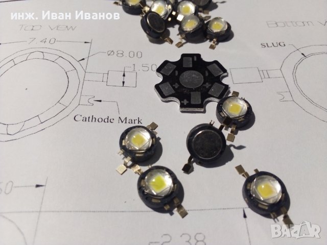 3W Бели 6000К светодиоди (3W White LED) с чипове на CREE