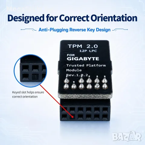 Модул за сигурност Lumfeerix TPM 2.0 за дънни платки Gigabyte (12-Pin LPC), снимка 4 - Дънни платки - 55751321