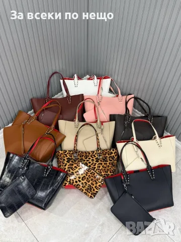 Christian Louboutin Дамска Чанта Тот Велур С Малко Портмоне - Различни Цветове Код SK2454