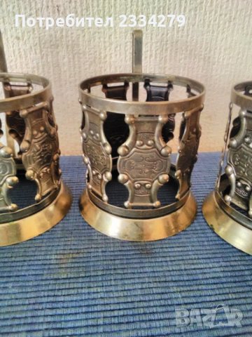 Стакани за чай,посребрени и изработен от мелхиор , снимка 4 - Сервизи - 40696346