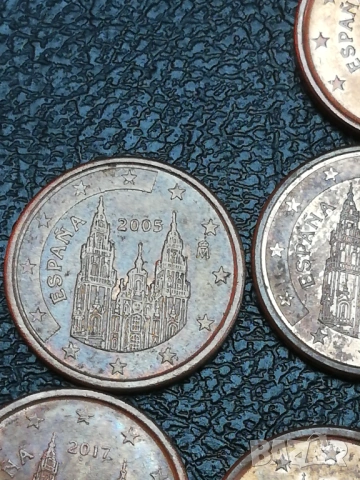 лот от 1 евро-цент Испания-различни години, снимка 5 - Нумизматика и бонистика - 54152467