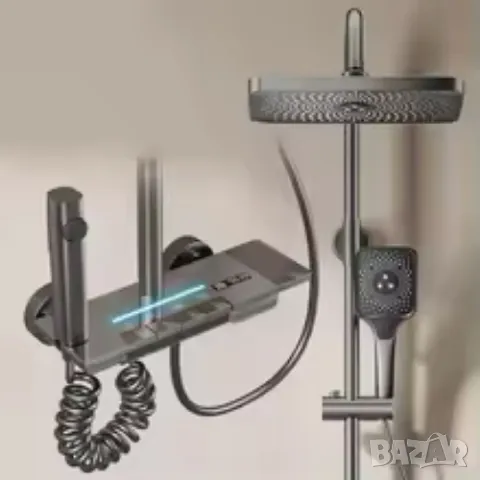 🚨 САМО ДНЕС: -20% ОТСТЪПКА на премиум душ комплект със сиви клавиши и LED дисплей! 🚨, снимка 1