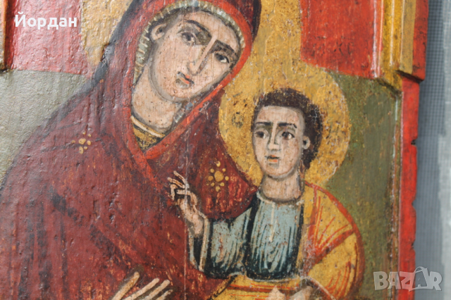 Централна част на българска икона Триптих, снимка 6 - Икони - 36576518