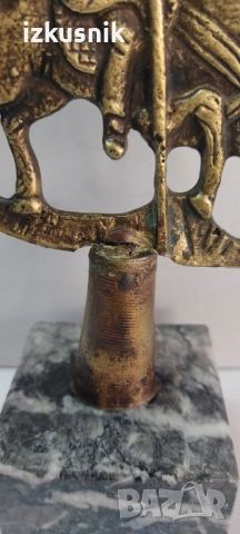 Много стар връх на хоругва – Свети Георги или Свети Димитър, снимка 3 - Антикварни и старинни предмети - 52616511