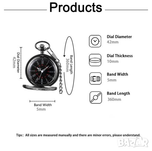 Classic Fashion 37CM Fob Chain Smooth Steel Polish Quartz Pocket Watch Mens Pendant Clock Chain Mens, снимка 2 - Мъжки - 40809960