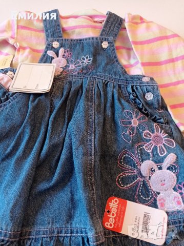 Бебешка дънкова рокля 6-9м.