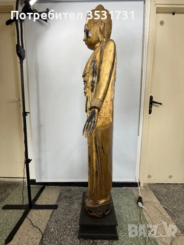 Дървена златна статуя Буда висока 170 см, снимка 4 - Статуетки - 54014003