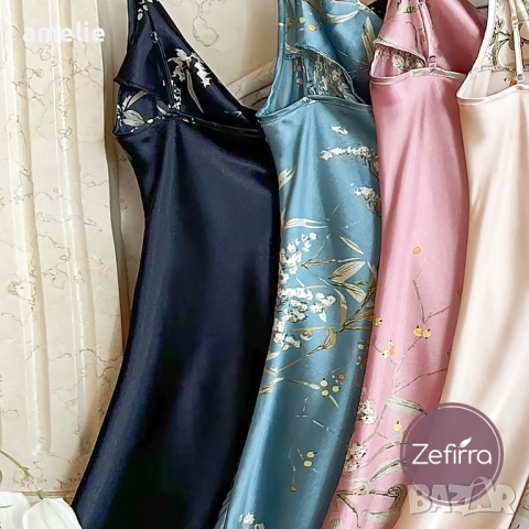 Дамска сатенена нощничка Zefirra Aglaya в 5 цвята, снимка 9 - Нощници - 52636296