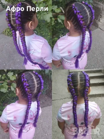 🎉Боксьорски Плитки🍀 Box braids Детски прически Опашки Бохо Туистъри Ариел Къдрици Афро Канекалон 