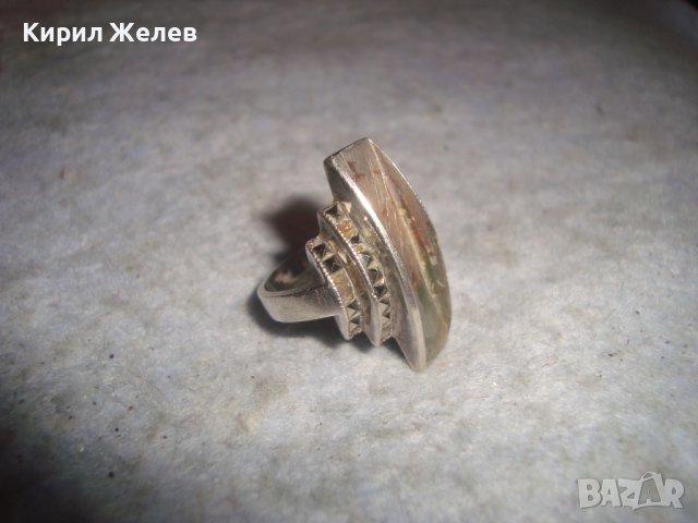 СТАР СРЕБЪРЕН АРТ ПРЪСТЕН СРЕБРО 925 с МАРКАЗИТИ 27560, снимка 9 - Пръстени - 36776617