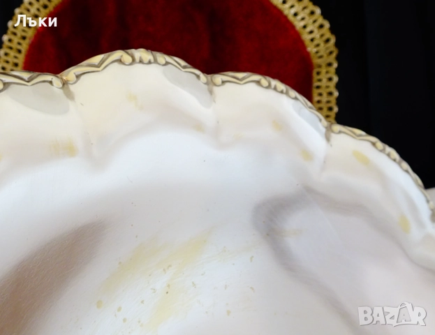 Посребрена бронзова фруктиера,съд за сервиране 26 см. , снимка 3 - Антикварни и старинни предмети - 52674368