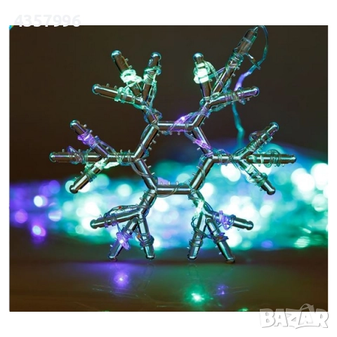 Декоративна коледна LED завеса, 12 фигурки, 198 крушки , снимка 4 - Декорация за дома - 52380762