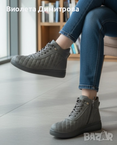 Дамски боти за по-широки крака, в два цвята, снимка 2 - Дамски боти - 52277786