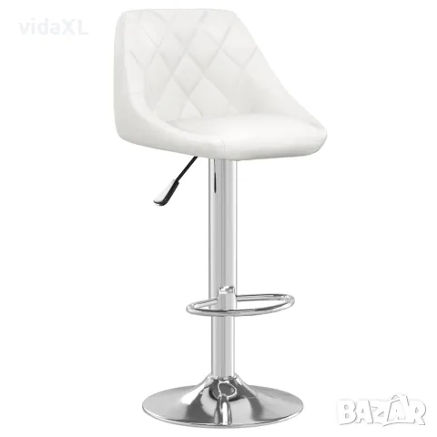 vidaXL Бар табуретки, 2 бр, бели, изкуствена кожа, снимка 3 - Столове - 56147148