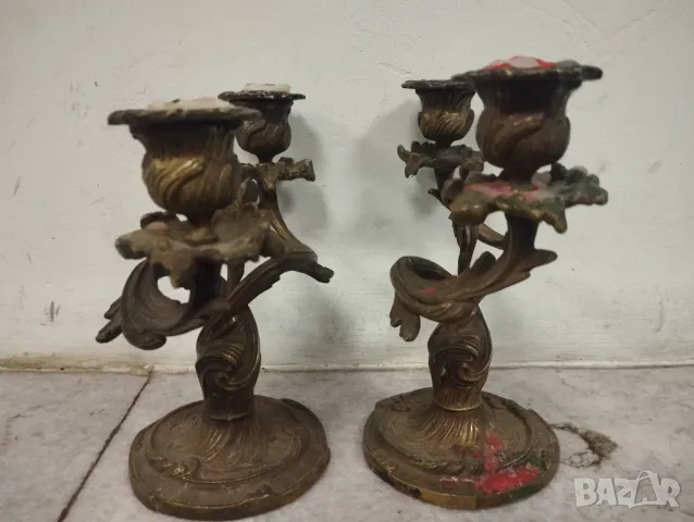 Два свещници рококо, снимка 5 - Други ценни предмети - 47485645