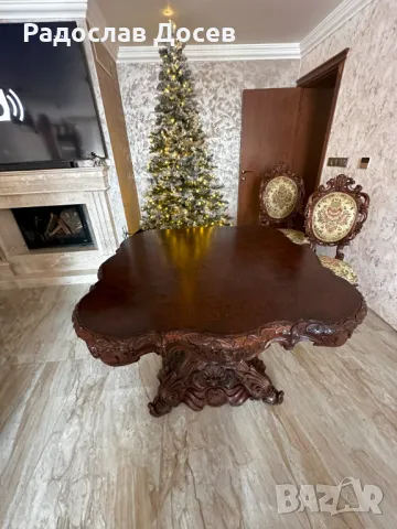 Трапезна барокова маса  ДЪРВОРЕЗБА УНИКАТ !!!!! , снимка 5 - Маси - 48344842