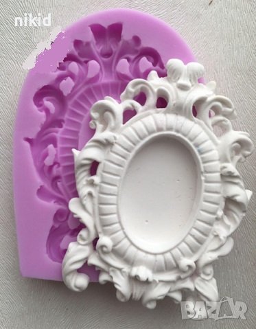 рамка с крачета овал силиконов молд форма фондан гипс, снимка 3 - Форми - 37277369
