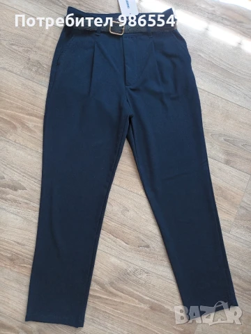 Дамски нов панталон размер 36 с колан тъмносин, снимка 2 - Панталони - 51158063