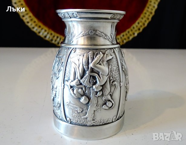 Чаша от калай за ракия,Годишните времена. , снимка 5 - Антикварни и старинни предмети - 39970253