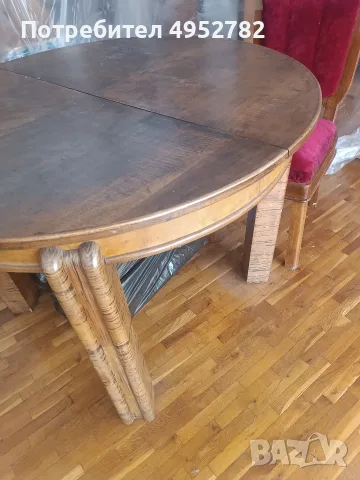 Маса с 6 стола . масивно дърво 