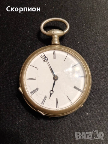 Швейцарски джобен часовник с посребрени капаци 1905г. - 10 РУБИНА 