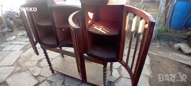 Старинна австрийска махагонова витрина,скрин,кристал, снимка 16 - Антикварни и старинни предмети - 48601548