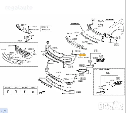 865284Z000,865282W000,държач предна броня десен HYUNDAI SANTA FE 2012-2015, снимка 3 - Части - 48240501
