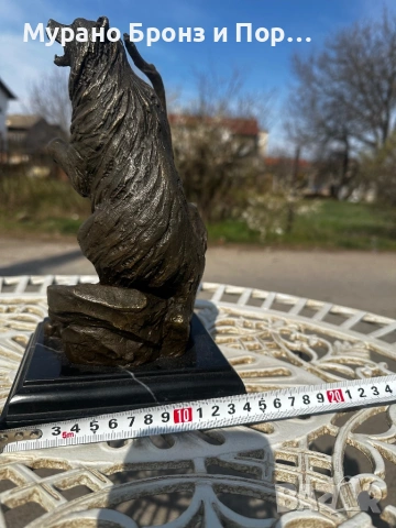 Масивна бронзова статуетка „Ревящ мечок“ – Подпис Milo (3.3 кг / 25 см), снимка 3 - Антикварни и старинни предмети - 53981497