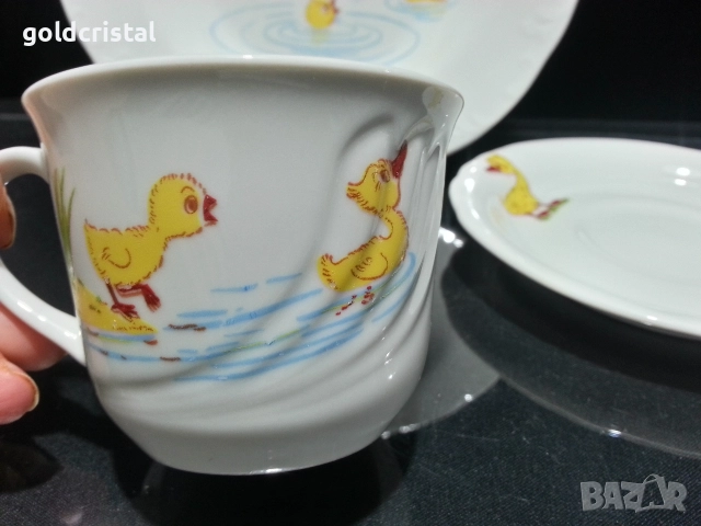 български порцелан детски комплект , снимка 2 - Антикварни и старинни предмети - 52586357