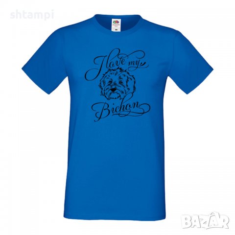 Мъжка тениска I Love My Bichon Dog,Куче, животно,подарък,изненада, снимка 4 - Тениски - 36932823