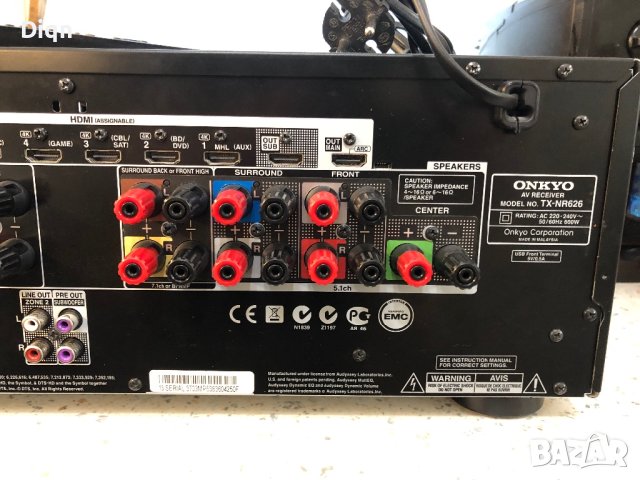 Onkyo TX-NR626, снимка 10 - Ресийвъри, усилватели, смесителни пултове - 40683945