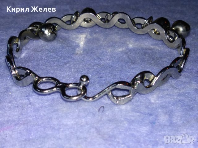 ЕФЕКТНА АЖУРНА СРЕБРИСТА ВИНТИДЖ ГРИВНА СТОМАНЕНА с КАМБАНКИ ЗВЪНЧЕТА 37983, снимка 9 - Гривни - 40856258