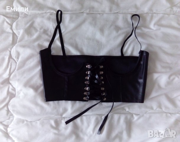 Кожен харнес корсет колан с връзки и презрамки р-р M/L, снимка 6 - Корсети, бюстиета, топове - 42729595