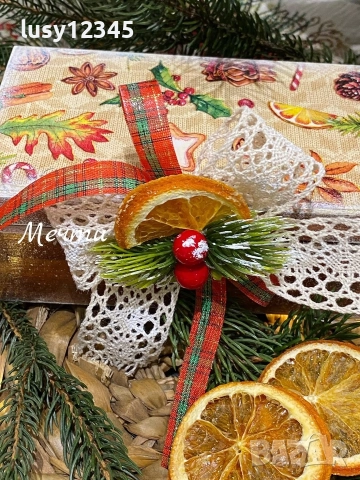 Кутия с шест пръстени-Аромат на бор, канела и портокал!, снимка 2 - Декорация за дома - 52742269