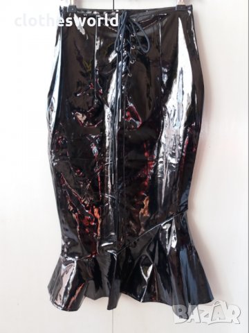 Уникална лачена пола Ann Summers модел рибена опашка, снимка 4 - Поли - 35025567