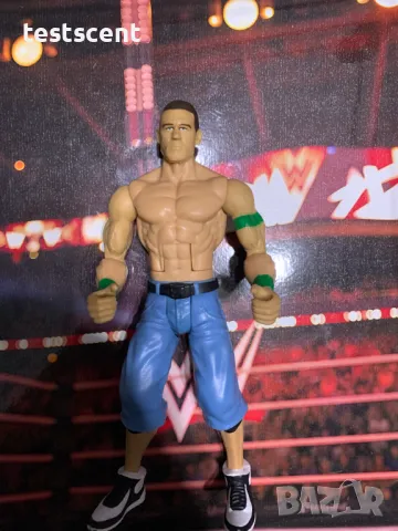 Екшън фигура WWE John Cena Джон Сина Mattel Blue Shorts Green Bands figure играчка, снимка 3 - Колекции - 48490516