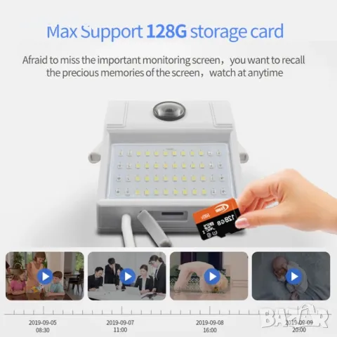 2в1 Промо ICSEE 5mpx Камера с Лед Прожектор + подарък 64gb карта, снимка 9 - IP камери - 47636823