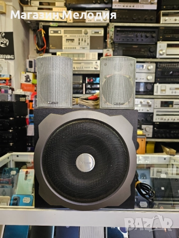 Бас каса Trust 19019-02 с две колони Elite. В отлично техническо и визуално състояние., снимка 5 - Тонколони - 51793015