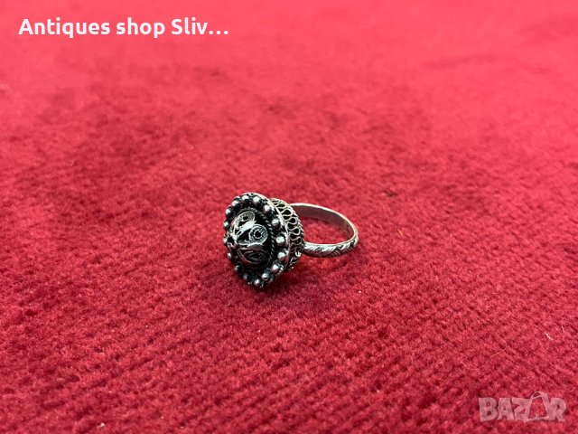 Уникален сребърен пръстен филигран СБХ. №3318, снимка 1 - Антикварни и старинни предмети - 39344863