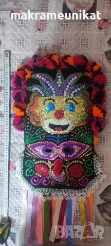 Кукерска маска гугла,  капашон,нова, Сурва, Кукерландия, маскарад, събори, изкуство,арт, снимка 10 - Декорация за дома - 43807312
