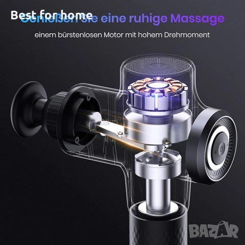 Безжичен електрически масажен пистолет Addsfit® с 5 масажни глави, снимка 5 - Масажори - 52264690